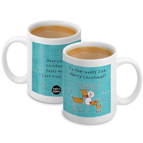 Personalised Purple Ronnie Reindeers Christmas Mug £10.99